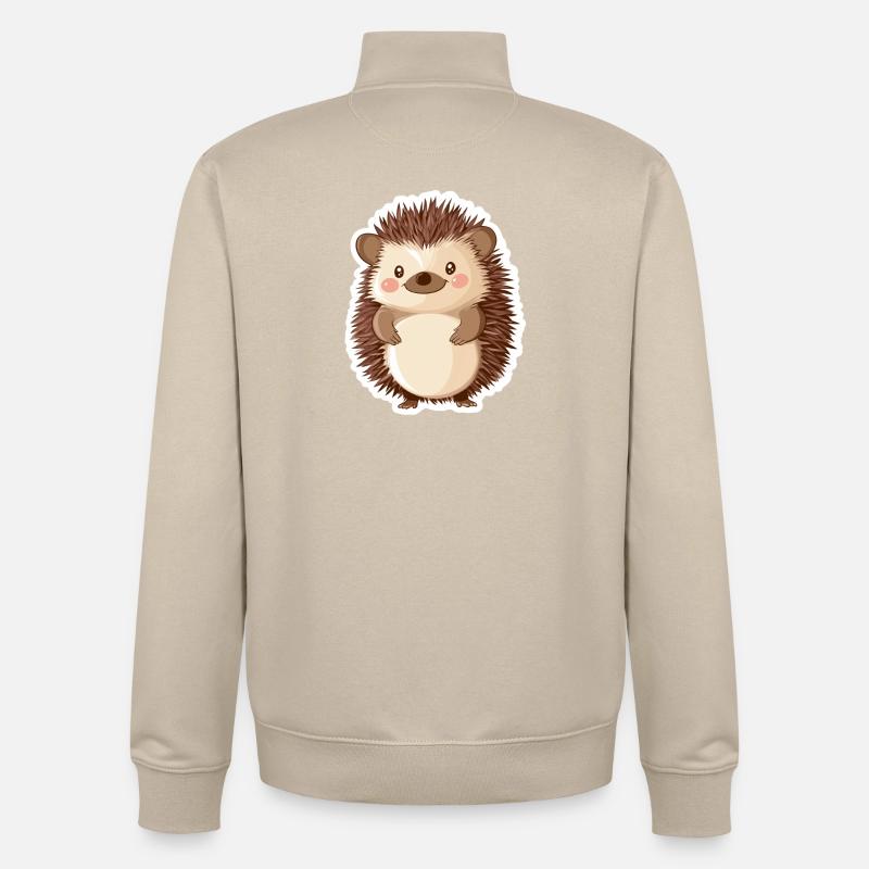 Hérisson - Sweat zippé unisexe en coton bio Stanley/Stella - beige crème