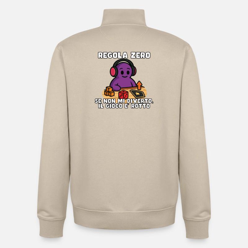 Règle zéro : S’amuser ou rompre - Sweat zippé unisexe en coton bio Stanley/Stella - beige crème