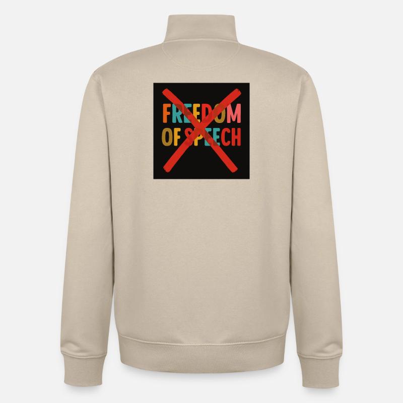 Liberté d’expression - Sweat zippé unisexe en coton bio Stanley/Stella - beige crème