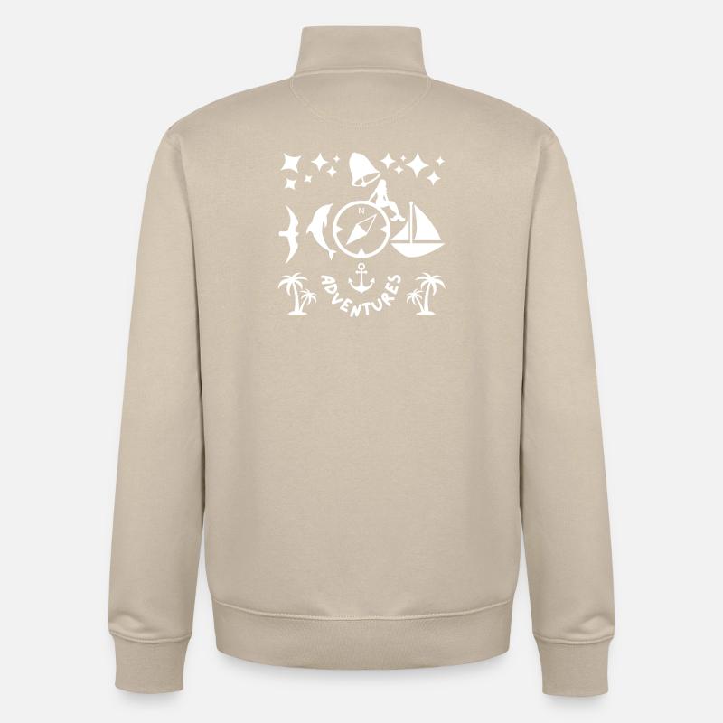 péripéties - Sweat zippé unisexe en coton bio Stanley/Stella - beige crème