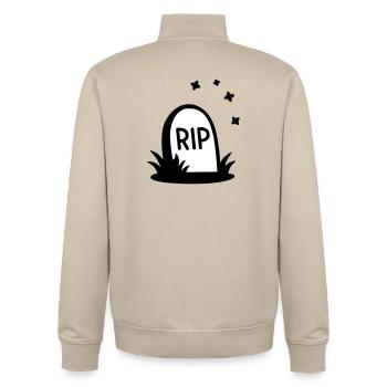 RIP Halloween Grabstein Silhouette - Unisex Organic Zip Sweatshirt von Stanley/Stella - Cremebeige - Hinten - AI Model Male 185 dark (185cm)