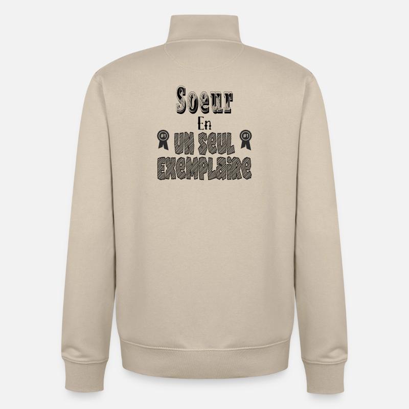 Sœur En Un Seul Exemplaire - Sweat zippé unisexe en coton bio Stanley/Stella - beige crème