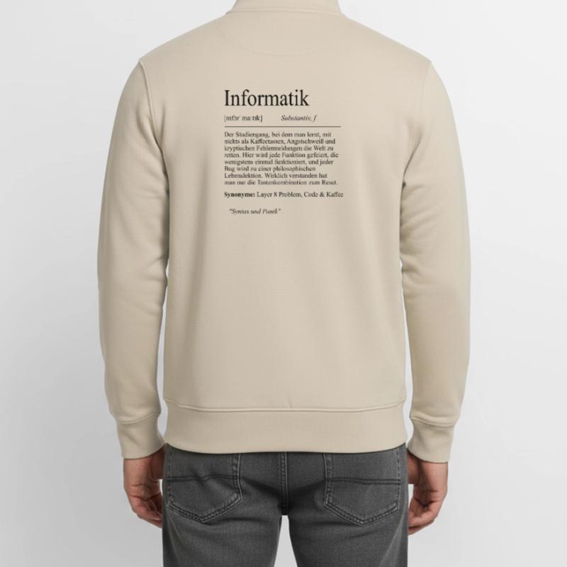 Unispruch "Informatik" Student Geschenk, Studenten Unisex Organic Zip Sweatshirt von Stanley/Stella