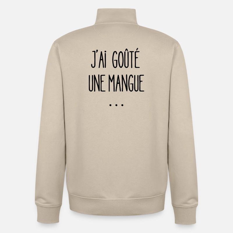 Ich habe eine Mango probiert - Unisex Organic Zip Sweatshirt von Stanley/Stella - Cremebeige