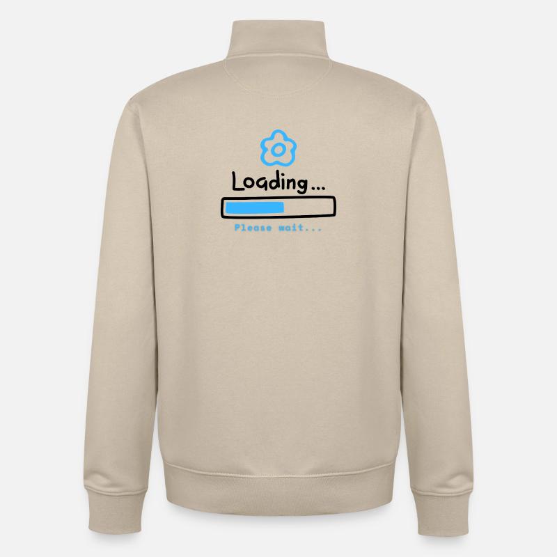 Blue Bloom Loading Icon - Unisex Organic Zip Sweatshirt by Stanley/Stella - desert dust