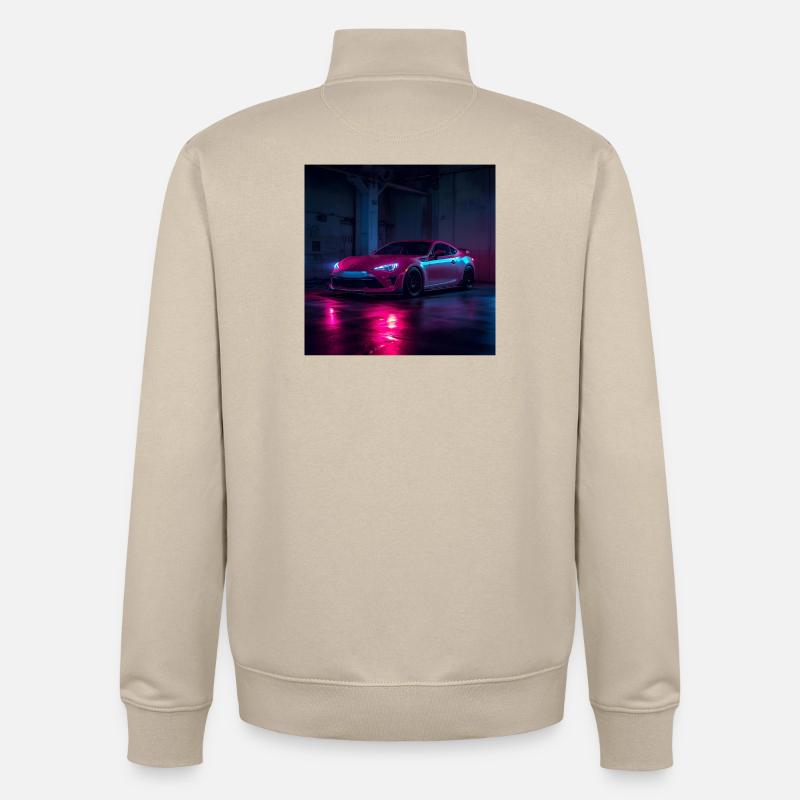 Neon Night Drift Auto - Unisex Organic Zip Sweatshirt von Stanley/Stella - Cremebeige