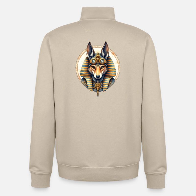 Ägyptischer Husky Steampunk Stil - Unisex Organic Zip Sweatshirt von Stanley/Stella - Cremebeige
