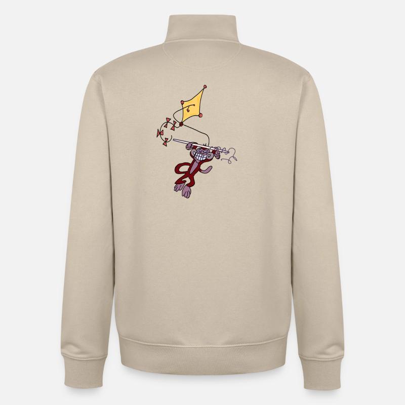Singe Aventure - Sweat zippé unisexe en coton bio Stanley/Stella - beige crème