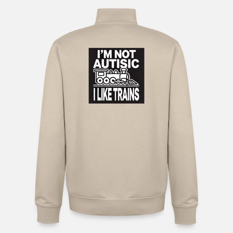 Train Passion Meme-Grafik - Unisex Organic Zip Sweatshirt von Stanley/Stella - Cremebeige