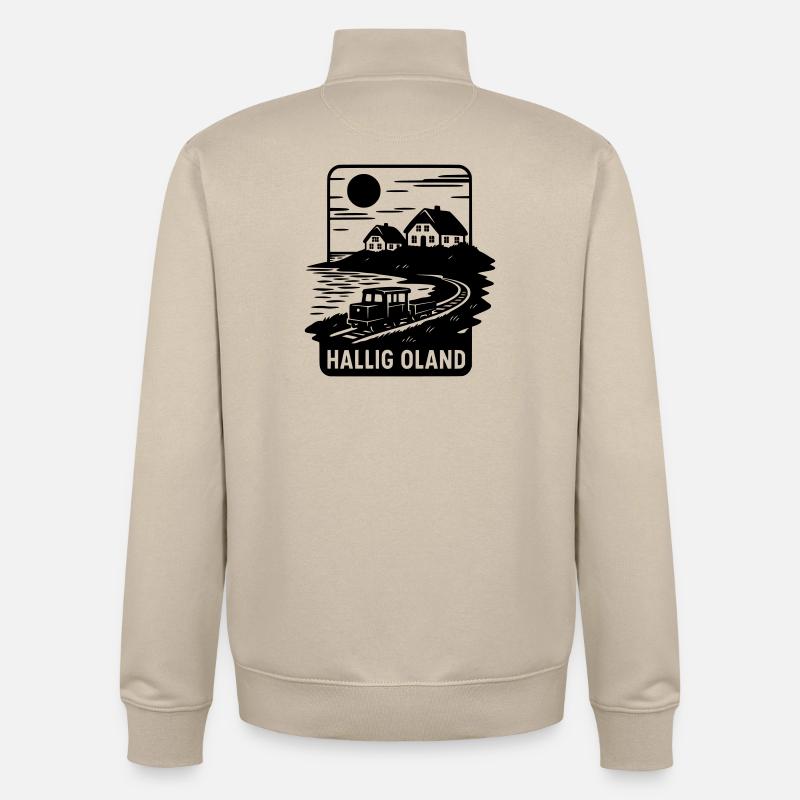 Oland Hallig - Sweat zippé unisexe en coton bio Stanley/Stella - beige crème