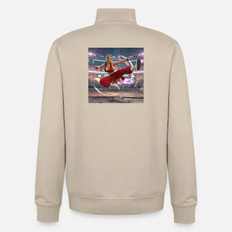 Entrez dans la Maxima - Sweat zippé unisexe en coton bio Stanley/Stella - beige crème