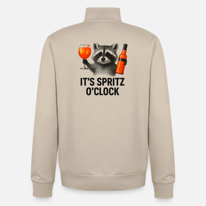 It's Spritz O'Clock Waschbär Party Geschenkidee - Unisex Organic Zip Sweatshirt von Stanley/Stella - Cremebeige