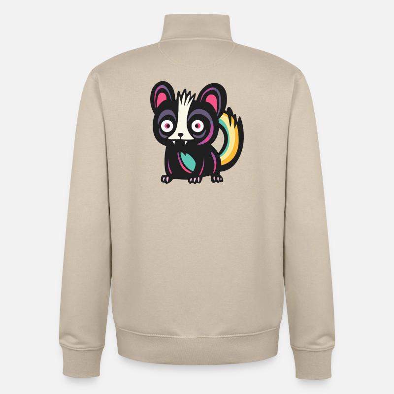 Stinktier Halloween Comic Lustig - Unisex Organic Zip Sweatshirt von Stanley/Stella - Cremebeige