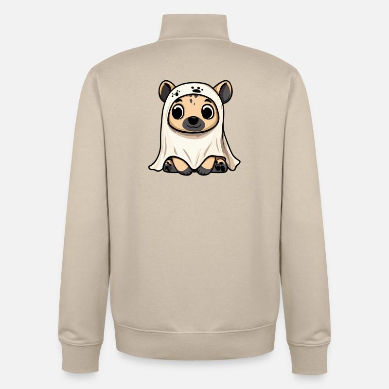 Hyäne Halloween Geist - Unisex Organic Zip Sweatshirt von Stanley/Stella - Cremebeige