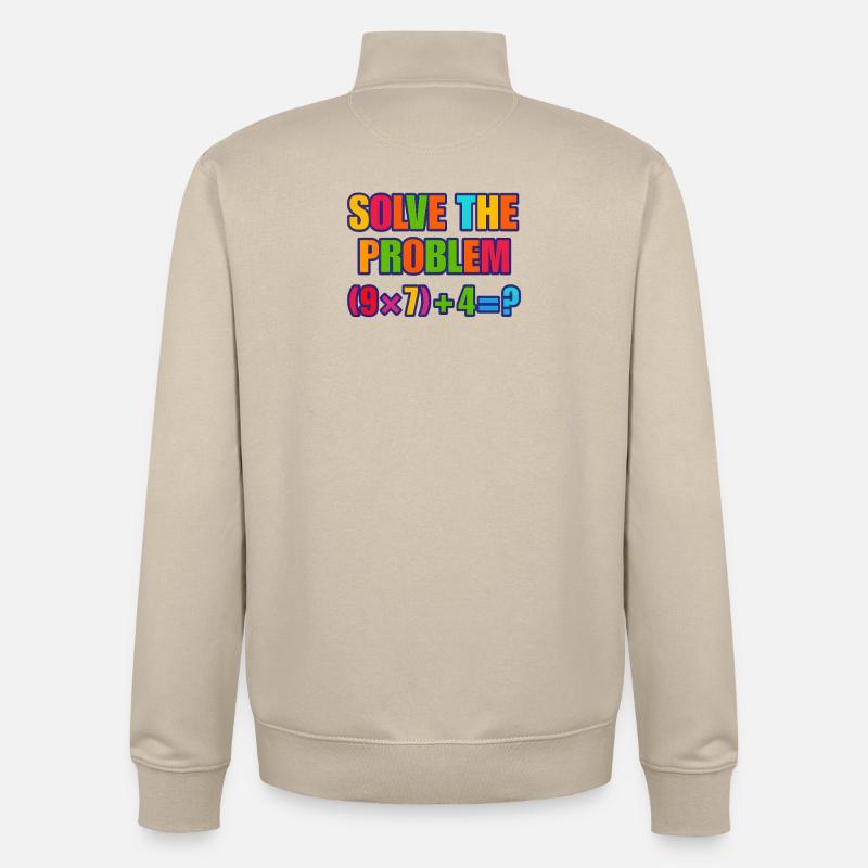 67 Meme, löse das Mathe-Rätsel - Unisex Organic Zip Sweatshirt von Stanley/Stella - Cremebeige