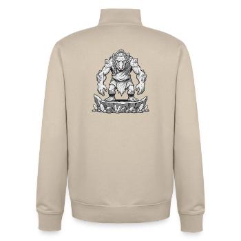 Troll auf dem Rock Plateau - Unisex Organic Zip Sweatshirt von Stanley/Stella - Cremebeige - Hinten - AI Model Male 185 dark (185cm)