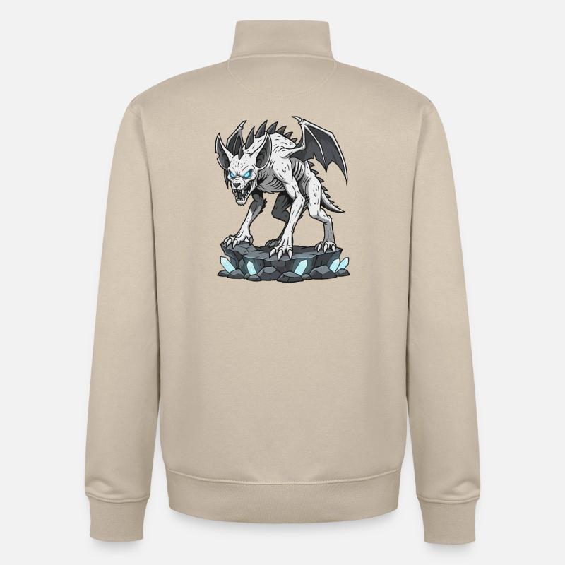 Chupacabra Dämonenwolf - Unisex Organic Zip Sweatshirt von Stanley/Stella - Cremebeige
