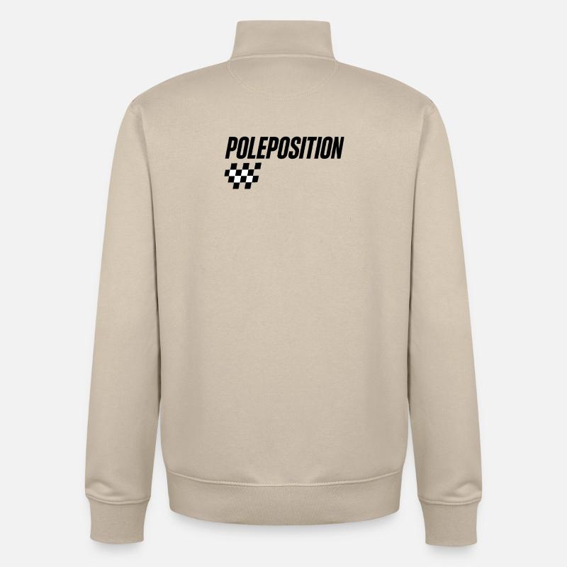 Motif de course en pole position - Sweat zippé unisexe en coton bio Stanley/Stella - beige crème