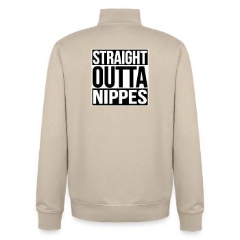 STRAIGHT OUTTA KNICK-KNACKS - COLOGNE - Unisex Organic Zip Sweatshirt by Stanley/Stella - desert dust - Back - AI Model Male 185 dark (185cm)