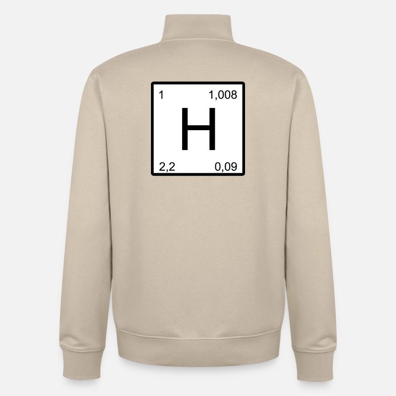 Conception du symbole de l’hydrogène - Sweat zippé unisexe en coton bio Stanley/Stella - beige crème