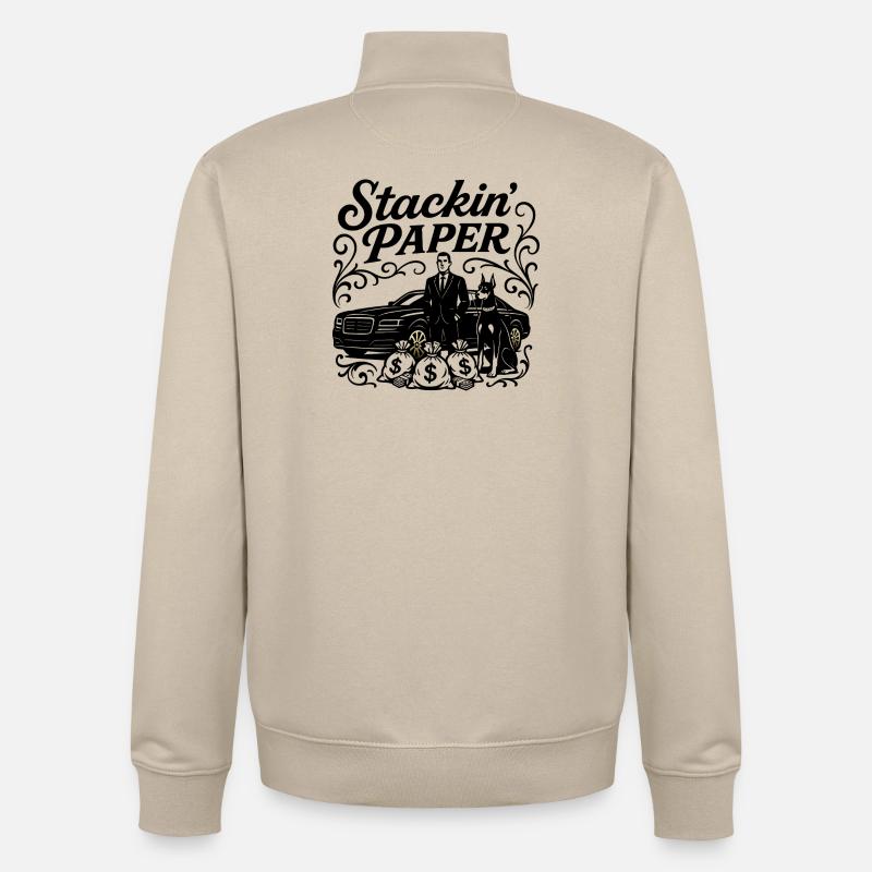 Stackin Paper - Unisex Organic Zip Sweatshirt von Stanley/Stella - Cremebeige