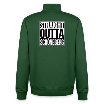 Straight Outta Schöneberg BERLIN - Unisex Organic Zip Sweatshirt von Stanley/Stella - Flaschengrün - Hinten - AI Model Male 185 dark (185cm)