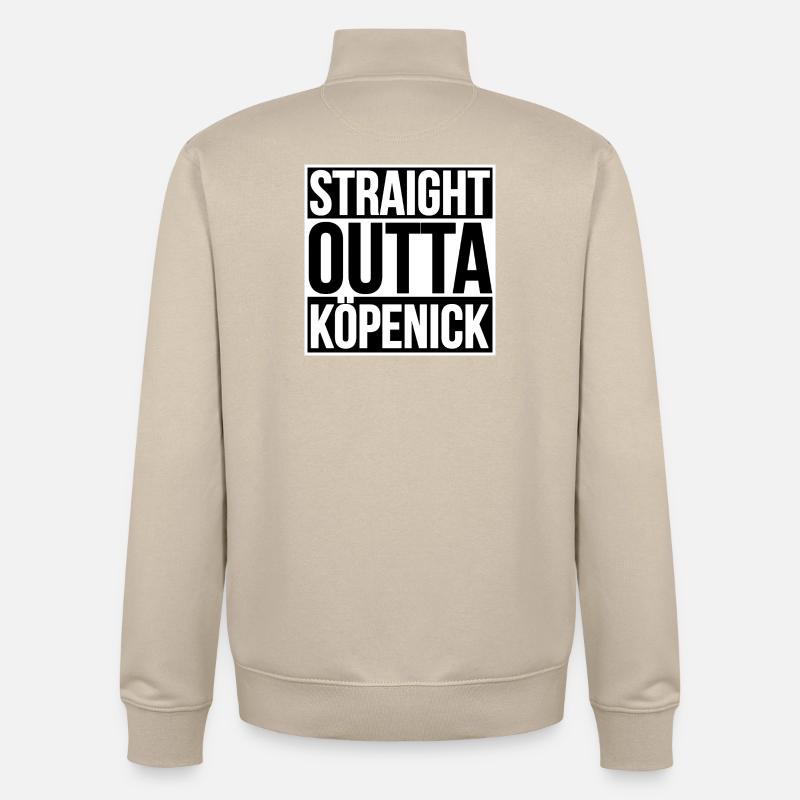 Straight Outta Köpenick BERLIN - Sweat zippé unisexe en coton bio Stanley/Stella - beige crème