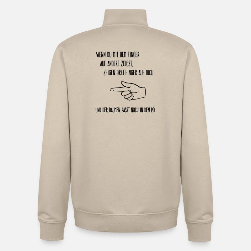 Le doigt sur les autres - Sweat zippé unisexe en coton bio Stanley/Stella - beige crème