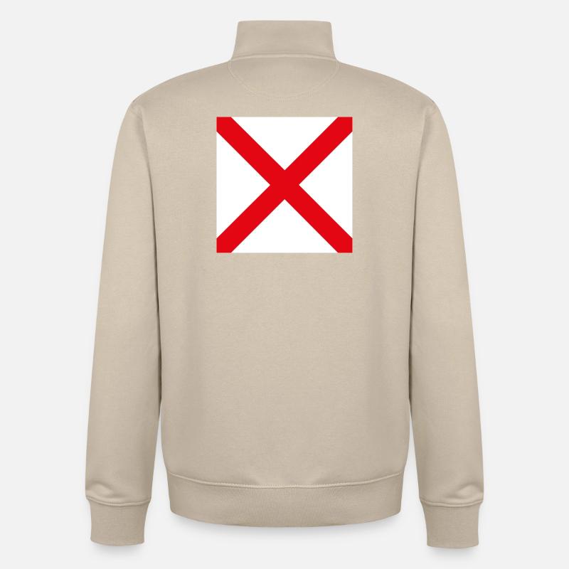I_Require_Assistance_Flag - Unisex Organic Zip Sweatshirt von Stanley/Stella - Cremebeige