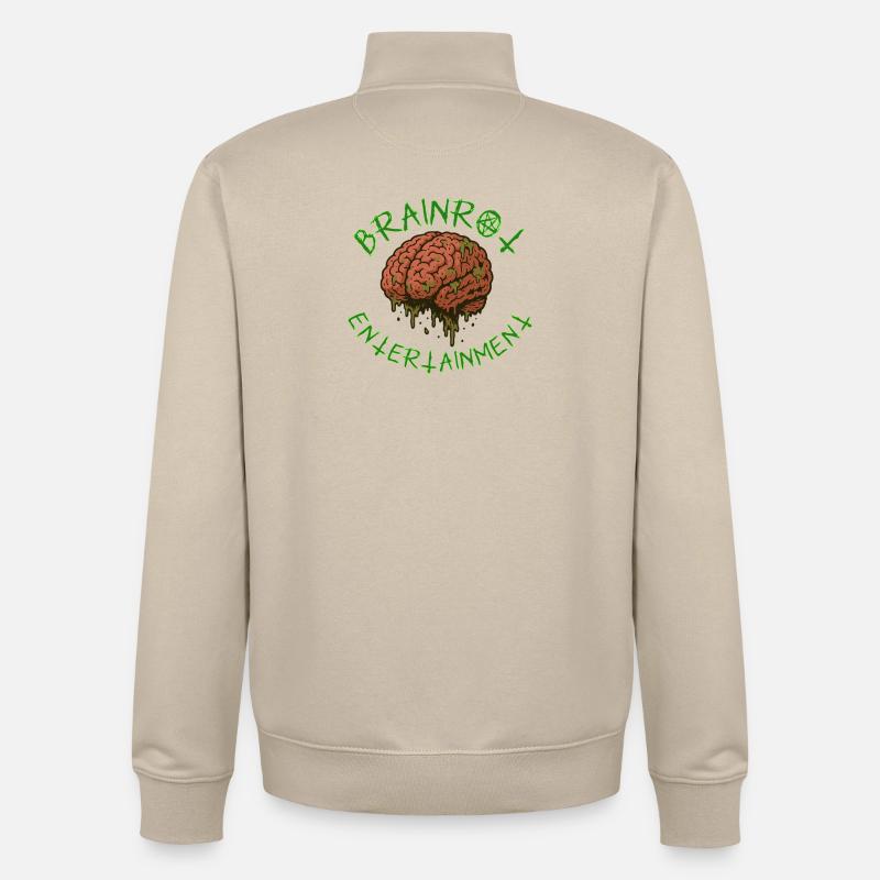 Brainrot Entertainment – Rotten Mind Design - Sweat zippé unisexe en coton bio Stanley/Stella - beige crème