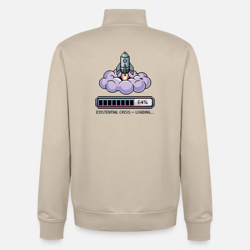 Digital Retro – Existential Crisis – Loading... - Unisex Organic Zip Sweatshirt von Stanley/Stella - Cremebeige