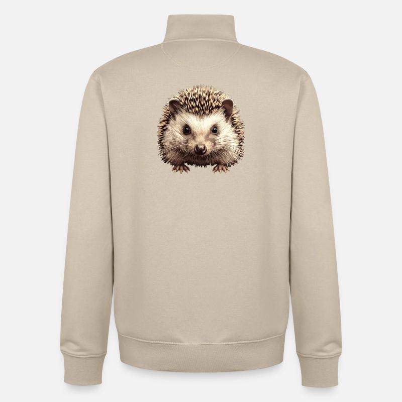 Hérisson - Sweat zippé unisexe en coton bio Stanley/Stella - beige crème