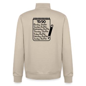 Every Day I'm Shufflin' – Party Electro Club - Unisex Organic Zip Sweatshirt by Stanley/Stella - desert dust - Back - AI Model Male 185 dark (185cm)