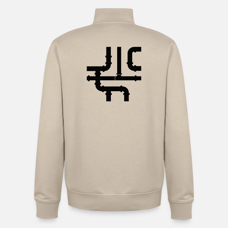 Black Cane Net Pattern - Unisex Organic Zip Sweatshirt by Stanley/Stella - desert dust