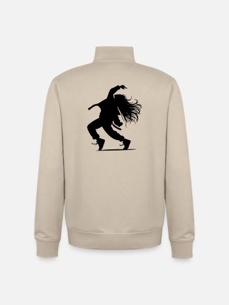 B-Girl Silhouette – Breakdance Groove - Unisex Organic Zip Sweatshirt von Stanley/Stella - Cremebeige
