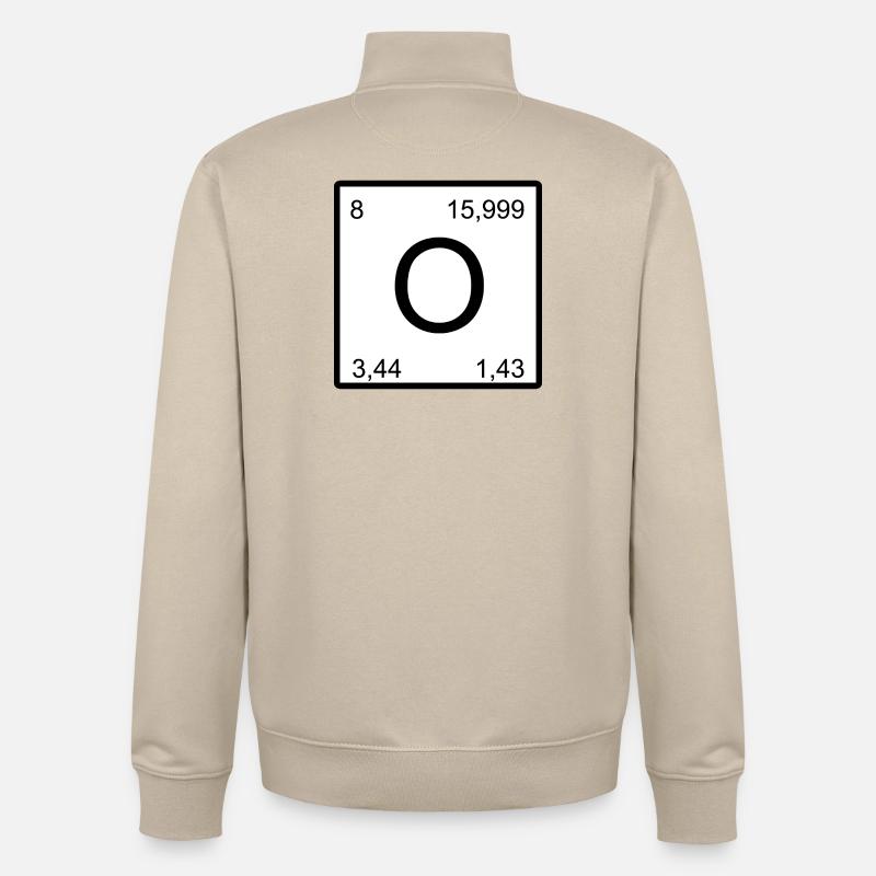 O Sauerstoff Zeichen im Minimalstil nerd - Unisex Organic Zip Sweatshirt von Stanley/Stella - Cremebeige