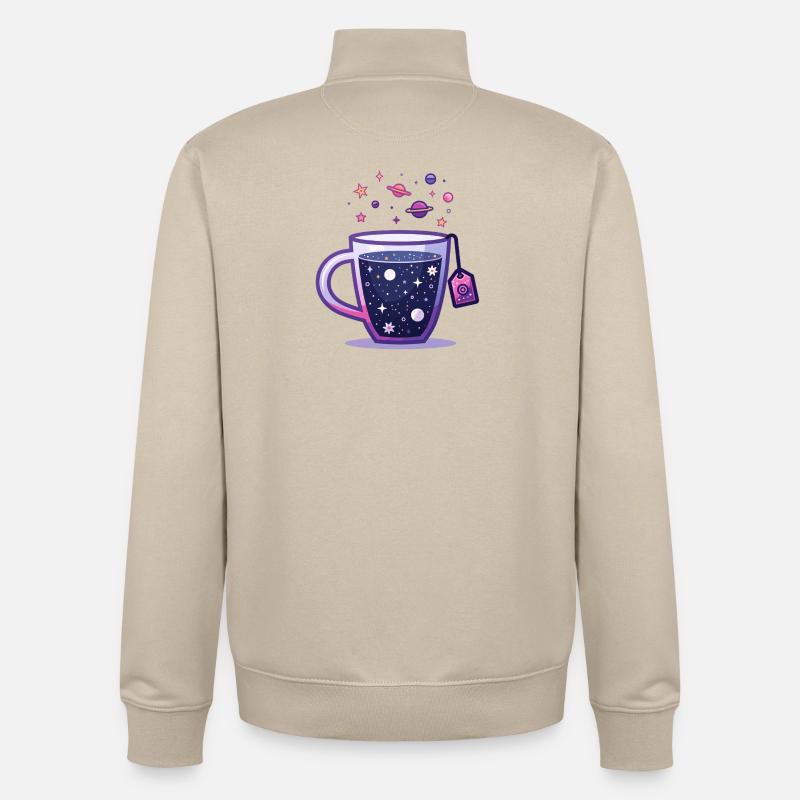 Universe Tea Galaxy in Tea Cup - Unisex Organic Zip Sweatshirt by Stanley/Stella - desert dust