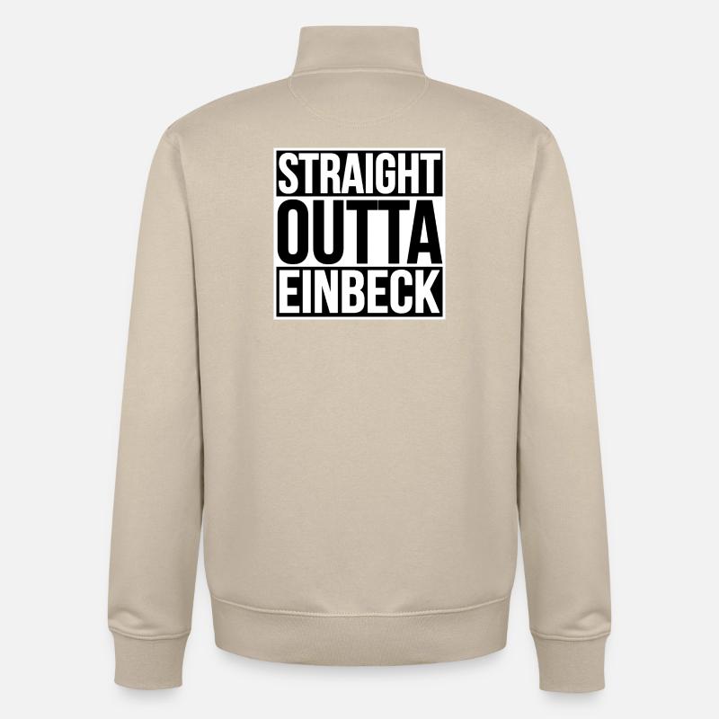 Straight Outta Einbeck - Sweat zippé unisexe en coton bio Stanley/Stella - beige crème