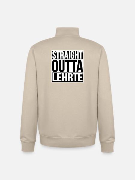 STRAIGHT OUTTA LEHRTE - Unisex Organic Zip Sweatshirt by Stanley/Stella - desert dust
