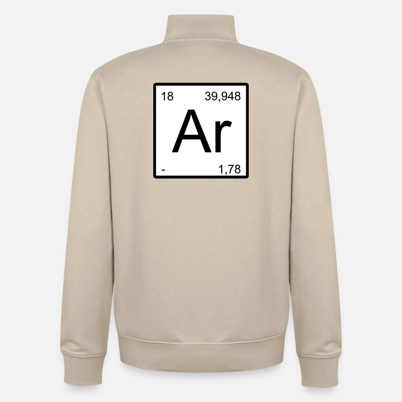 Graphique du symbole de l’argon - Sweat zippé unisexe en coton bio Stanley/Stella - beige crème