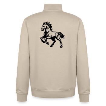 Cheval - Sweat zippé unisexe en coton bio Stanley/Stella - beige crème - Dos - AI Model Male 185 dark (185cm)