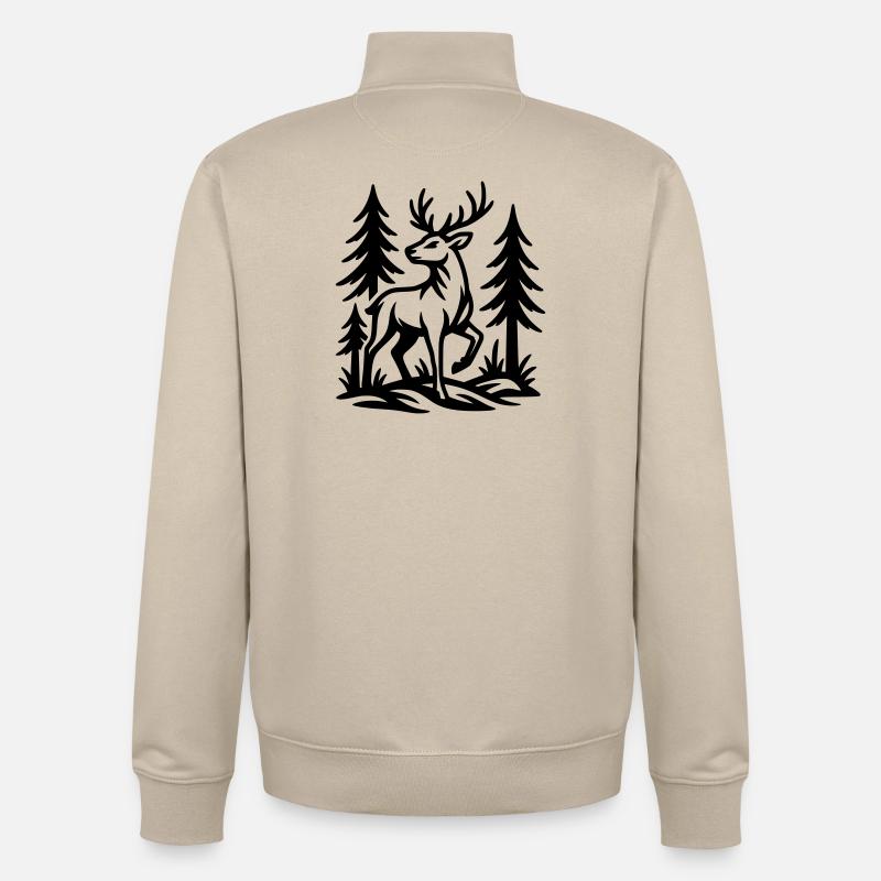 chevreuil - Sweat zippé unisexe en coton bio Stanley/Stella - beige crème