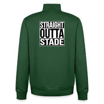 Straight Outta Stade - Unisex Organic Zip Sweatshirt von Stanley/Stella - Flaschengrün - Hinten - AI Model Male 185 dark (185cm)