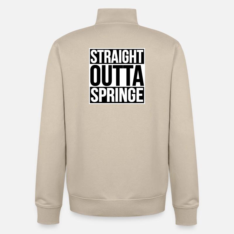 STRAIGHT OUTTA SPRINGE - Unisex Organic Zip Sweatshirt von Stanley/Stella - Cremebeige