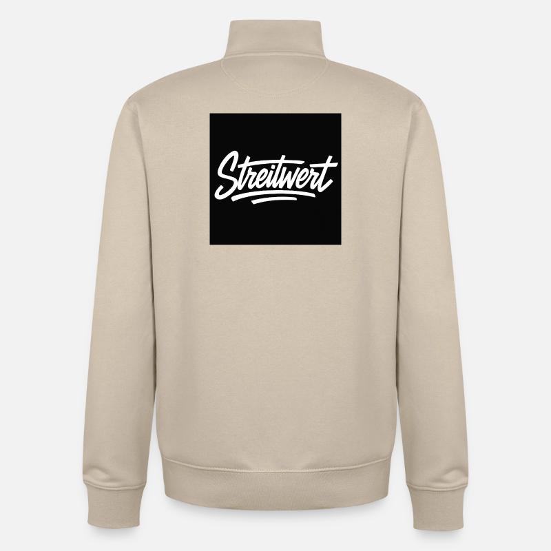 Disputed Script Logo Black - Unisex Organic Zip Sweatshirt by Stanley/Stella - desert dust