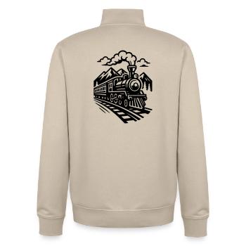Locomotive - Sweat zippé unisexe en coton bio Stanley/Stella - beige crème - Dos - AI Model Male 185 dark (185cm)