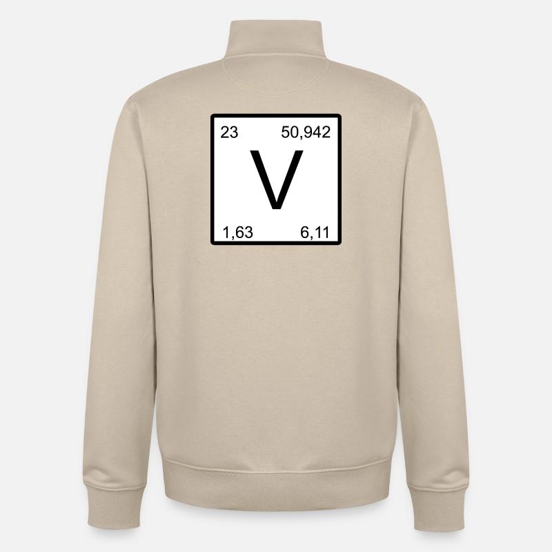 Vanadium V-Element Conception - Sweat zippé unisexe en coton bio Stanley/Stella - beige crème