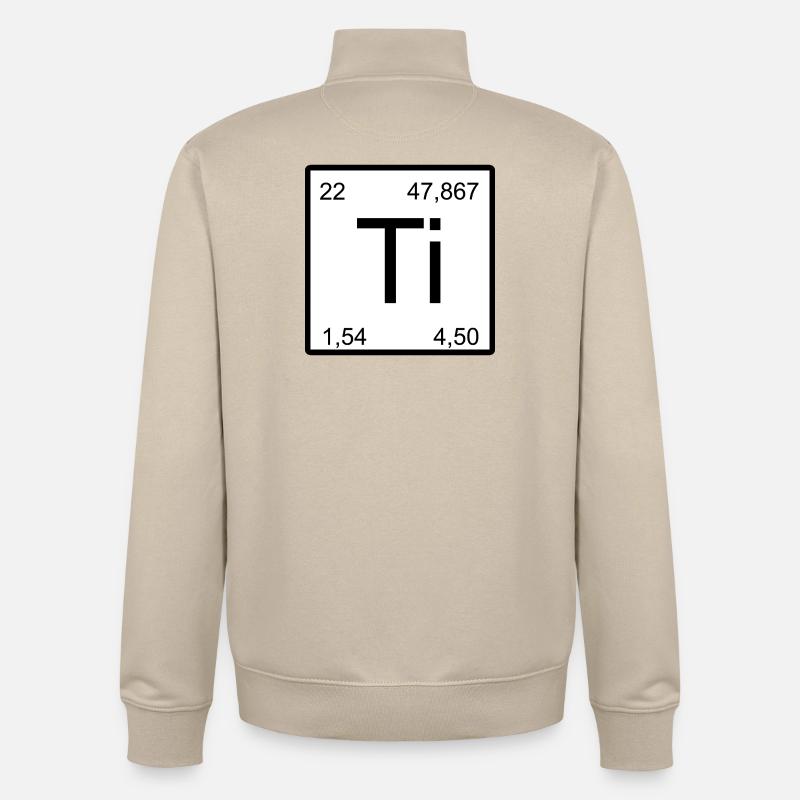 Titanium Element Symbol Minimal Tile - Unisex Organic Zip Sweatshirt by Stanley/Stella - desert dust