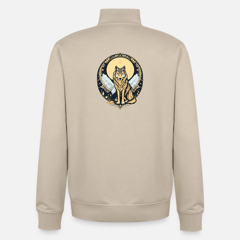 Boho Wolf - Unisex Organic Zip Sweatshirt von Stanley/Stella - Cremebeige