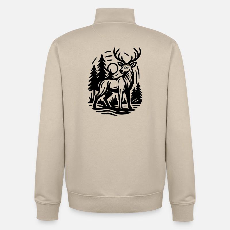 Cerf - Sweat zippé unisexe en coton bio Stanley/Stella - beige crème